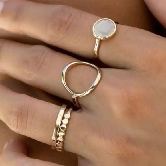 Ring Gold Dainty Ring Beaded Ring WATERPROOF Ring Perfect Stacking Ring PRETTY - Picture 9 of 14